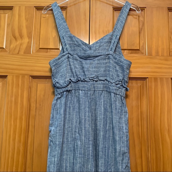 Romeo + Juliette Couture Linen Blend Jumpsuit Size Small Blue/Ivory NWT - Picture 10 of 13